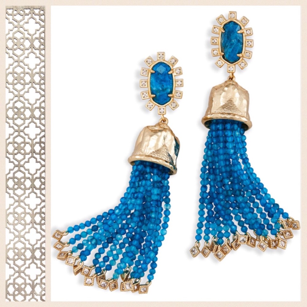 NWT Kendra Scott Decker Tassel ‘Aqua’  Earrings
